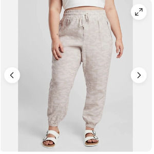 Athleta Cabo Tide Linen Jogger-Neutral Camo-Size 20-NWT